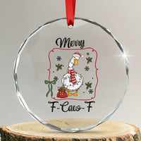 Merry F Caw F Duck Sarcastic Joke Gift Crystal Glass Ornament Funny Christmas Gift TS12