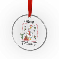 Merry F Caw F Duck Sarcastic Joke Gift Crystal Glass Ornament Funny Christmas Gift - Wonder Print Shop