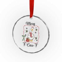 Merry F Caw F Duck Sarcastic Joke Gift Crystal Glass Ornament Funny Christmas Gift TS12