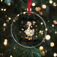 Merry F Caw F Goose Crystal Glass Ornament Funny Rebellious Christmas Gift - Wonder Print Shop