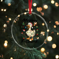 Merry F Caw F Goose Crystal Glass Ornament Funny Rebellious Christmas Gift TS12