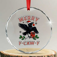 Merry F Caw F Raven Lover Crystal Glass Ornament Funny Holidays Gift TS12