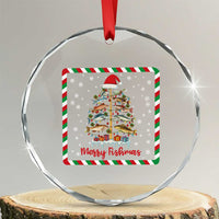 Merry Fishmas Crystal Glass Ornament Funny Xmas Fishing Lover Gift TS12