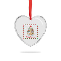 Merry Fishmas Heart Crystal Glass Ornament Funny Xmas Fishing Lover Gift - Wonder Print Shop