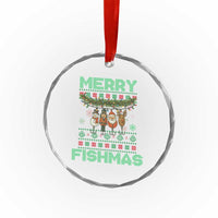 Merry Fishmas Ugly Sweater Crystal Glass Ornament Funny Fishing Holiday Gift TS12