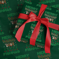 Merry Fishmas Ugly Sweater Wrapping Paper Roll Funny Fishing Holiday Gift - Wonder Print Shop