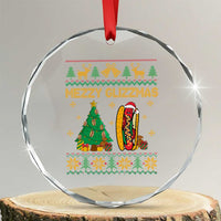 Merry Glizzmas Crystal Glass Ornament Funny Hotdog Xmas Tree Hot Ugly Christmas TS02