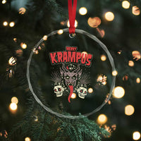 Merry Krampus Xmas Crystal Glass Ornament Naughty Xmas Psychobilly Horror TS02