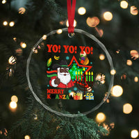 Merry Kwanzaa Black Santa Cowboy Crystal Glass Ornament African Heritage Celebration Gift - Wonder Print Shop