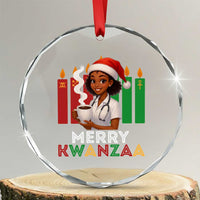 Merry Kwanzaa Crystal Glass Ornament Nurse African American Holiday Celebration Gift TS12
