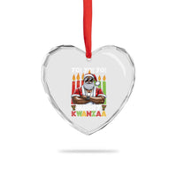 Merry Kwanzaa Heart Crystal Glass Ornament African American Santa Black Christmas - Wonder Print Shop
