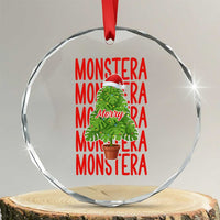 Merry Monstera Crystal Glass Ornament Plant Lover Christmas Gift TS12