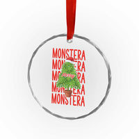 Merry Monstera Crystal Glass Ornament Plant Lover Christmas Gift TS12