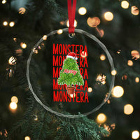 Merry Monstera Crystal Glass Ornament Plant Lover Christmas Gift TS12