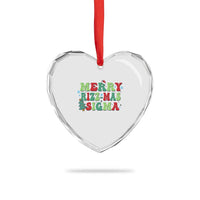 Merry Rizz Mas Sigmas Heart Crystal Glass Ornament - Wonder Print Shop