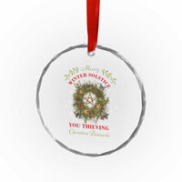Merry Winter Solstice You Thieving Christian Bastards Crystal Glass Ornament Yule Pentagram TS11