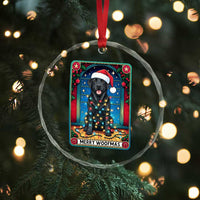 Merry Woofmas Crystal Glass Ornament Funny Tarot Card Labrador Retriever Christmas Gift - Wonder Print Shop