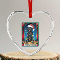 Merry Woofmas Heart Crystal Glass Ornament Funny Tarot Card Labrador Retriever Christmas Gift - Wonder Print Shop