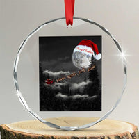 Merry Xmas Crystal Glass Ornament Santa To The Moon TS10
