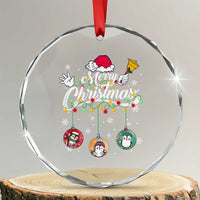 Merry Xmas Cute Penguin Crystal Glass Ornament TS09