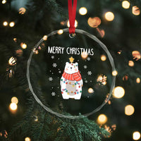 Merry Xmas Cute Polar Bear Crystal Glass Ornament TS09