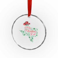 Merry Xmas Y'All Texas Crystal Glass Ornament TS09
