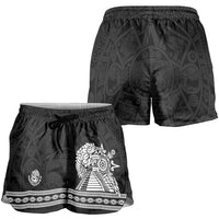 Mexican Aztec Pyramid Shorts for Women Aztec Pattern - Wonder Print Shop