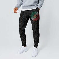 Mexican Aztec Sun Jogger Pants Flag Color Unique Style - Wonder Print Shop