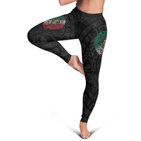 Mexican Aztec Sun Leggings Flag Color Unique Style - Wonder Print Shop