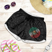 Mexican Aztec Sun Shorts for Women Flag Color Unique Style - Wonder Print Shop