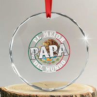 Mexican Dad Crystal Glass Ornament El Mejor Papá del Mundo Mexico Flag Eagle TS02
