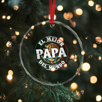 Mexican Dad Crystal Glass Ornament El Mejor Papá del Mundo Mexico Flag Eagle TS02