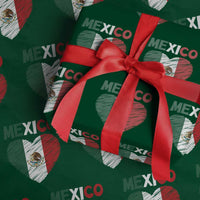 Mexican Flag Heart Mexico City Independence Day Gift Wrapping Paper Roll