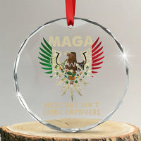 Mexicans Ain't Going Anywhere Crystal Glass Ornament Eagle Mexico Flag Retro Vintage - Wonder Print Shop