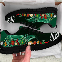 Mexico Football Sneakers Aztec Eagle With Mini Floral Patterns
