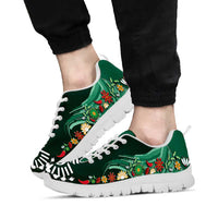 Mexico Football Sneakers Aztec Eagle With Mini Floral Patterns