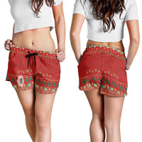 Mexico Merry Christmas Shorts for Women Mexican Cultural Emblem Xmas Style - Wonder Print Shop
