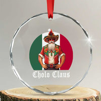Mexico Xmas Crystal Glass Ornament Cholo Claus Mexican Santa Sombrero Feliz Navidad TS09