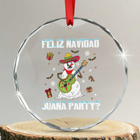 Mexico Xmas Crystal Glass Ornament Feliz Navidad Juana Party Snowman Dancing TS09