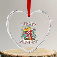 Mexico Xmas Heart Crystal Glass Ornament Feliz Navidad Dabbing Spanish Sombrero - Wonder Print Shop