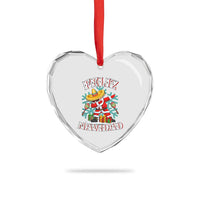Mexico Xmas Heart Crystal Glass Ornament Feliz Navidad Dabbing Spanish Sombrero - Wonder Print Shop