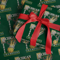 Michigan 2026 Flaming Hoop Basketball Lover Wrapping Paper Roll Champions Victory Graphic Sports Fan