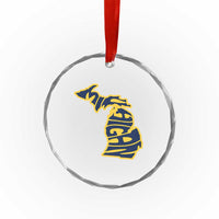 Michigan Lover State Map Pride Souvenir Gift Crystal Glass Ornament