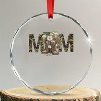 Military Army Mom Floral Combat Shoes Crystal Glass Ornament TS11