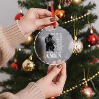 Military Christian Warrior Crystal Glass Ornament The Devil Saw Me With My Head Down And Thought He'd Won