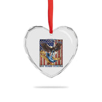 Military Navy 250th Anniversary Heart Crystal Glass Ornament Forged of Salt and Steel Patriotic Eagle Anchor American Flag - Wonder Print Shop