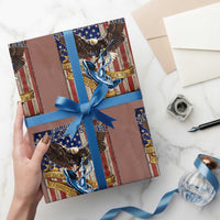 Military Navy 250th Anniversary Wrapping Paper Roll Forged of Salt and Steel Patriotic Eagle Anchor American Flag - Wonder Print Shop