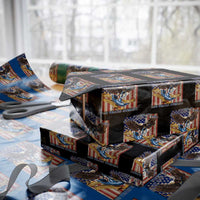 Military Navy 250th Anniversary Wrapping Paper Roll Forged of Salt and Steel Patriotic Eagle Anchor American Flag - Wonder Print Shop