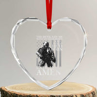 Military Soldier Skull Christian Faith Heart Crystal Glass Ornament The Devil Saw Me With My Head Down And Thought He'd Won