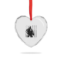 Military Soldier Skull Christian Faith Heart Crystal Glass Ornament The Devil Saw Me With My Head Down And Thought He'd Won